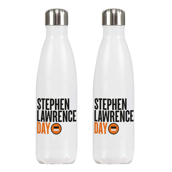 500ml Premium Water Bottle - White with Black and Orange Text